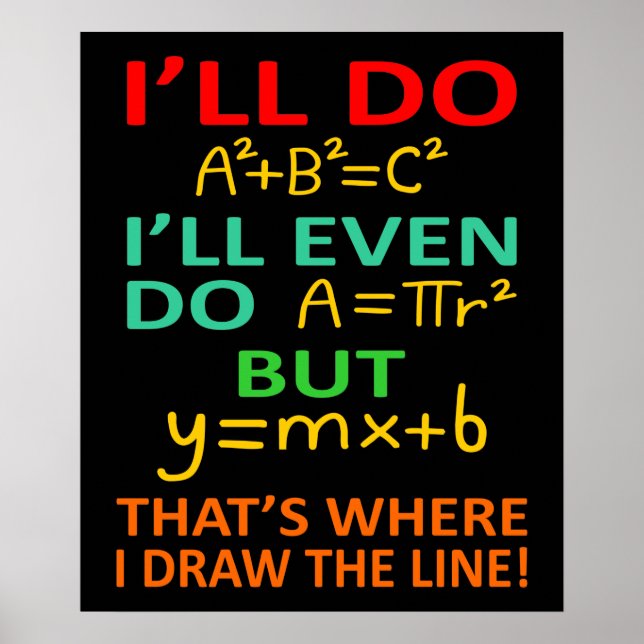 Poster Math Teacher Equation Mathematics Maths Student (Devant)
