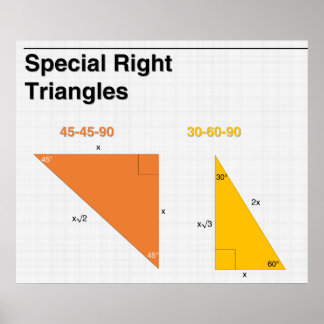 Poster Math Triangles Droit Spécial
