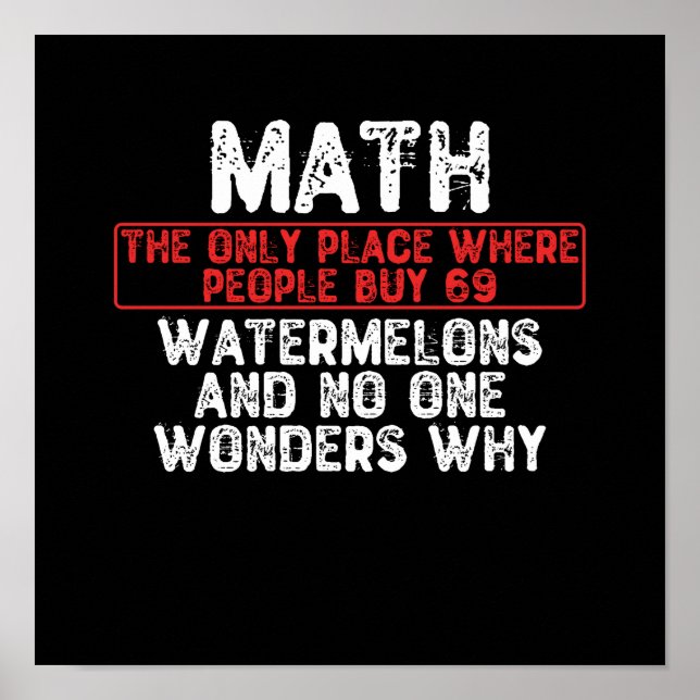 Poster Math. Where People Buy 69 Watermelo (Devant)