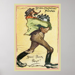Poster Mathaser Brasserie Allemagne Carte postale 1918