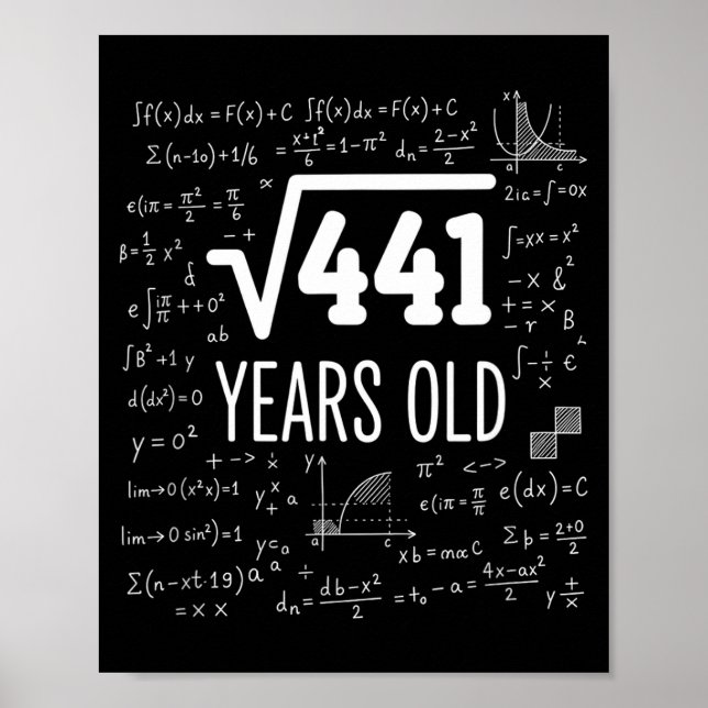 Poster Mathematics Square Root 441 Years Old, Clever Math (Devant)