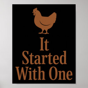 Poster Mathématiques de poulet Trop de poulets Humour de