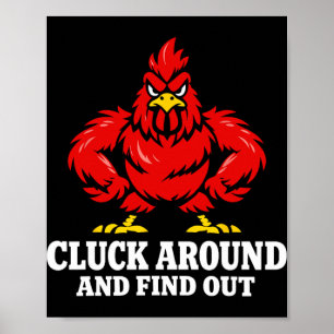 Poster Mathématiques de poulet Trop de poulets Humour de