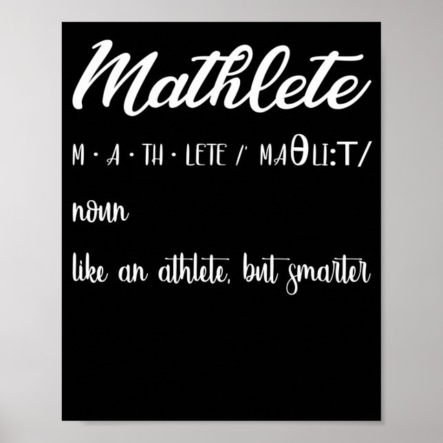 Poster Mathlete Définition Math Geek Nerd (Devant)