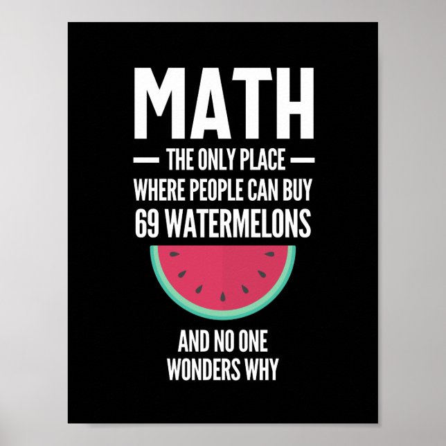 Poster Maths. Drôle Math Sarcasm Citation Cadeau (Devant)