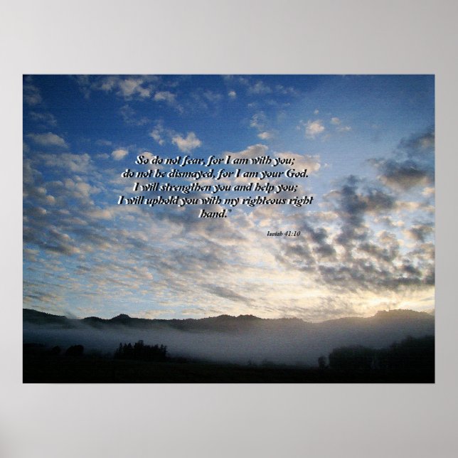 Poster Matin Ciel & Mist Isaiah 41:10 Imprimer (Devant)