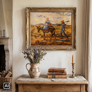 Poster Matin, Couple de paysans par Vincent van Gogh