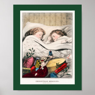 Poster Matin de Noël avant la journée Carte de vacances