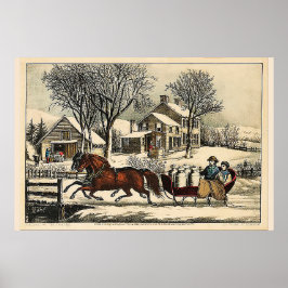Poster Matin d'hiver dans le pays Courrier & Ives