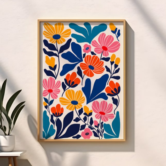 Poster Matisse Inspiré Abstrait Contemporain Floral (Créateur téléchargé)