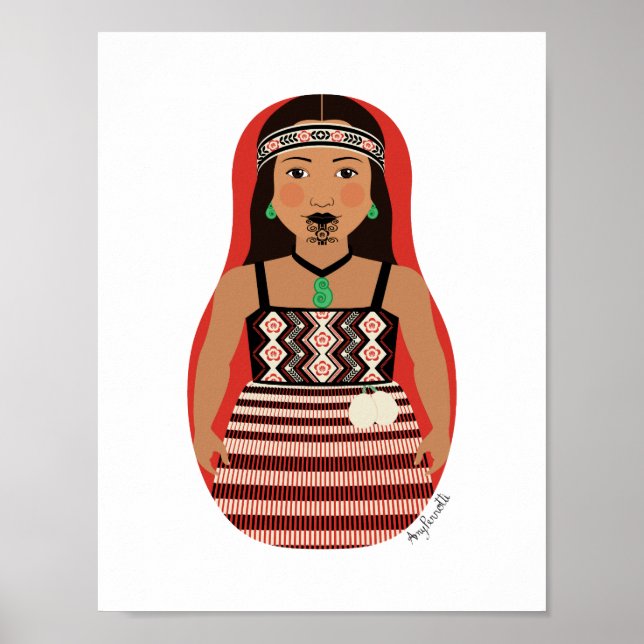 Poster Matryoshka Maori, Nouvelle-Zélande (Devant)