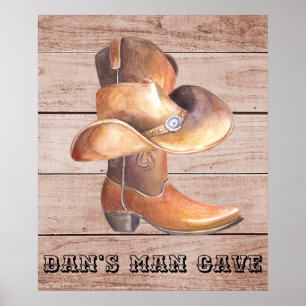 Poster Matte Cowboy Boot et Casquette