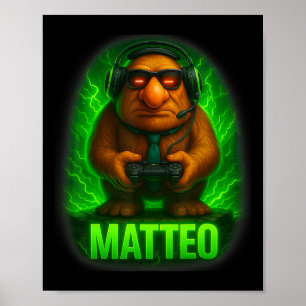 Poster Matteo Mème Cerveau Pourri de Gobelin Italien Chap