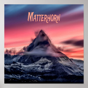 Poster Matterhorn Mountain Europe Alpes Suisse Italie