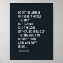 Matthieu 10:28 Bible chrétienne Verse Typographie