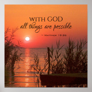 Poster Matthieu 19:26 Avec Dieu toutes les choses sont po