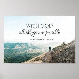 Poster Matthieu 19:26 Avec Dieu toutes les choses sont po