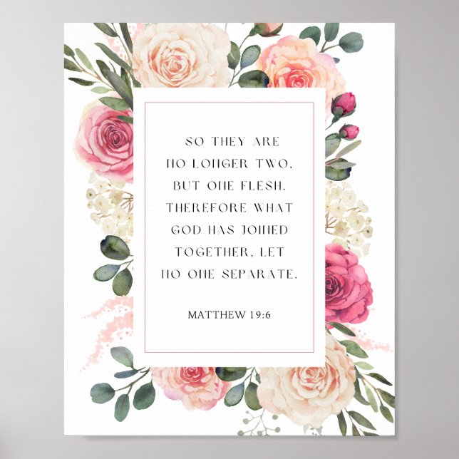 Poster Matthieu 19:6 Dieu s'est uni (Devant)