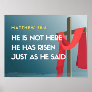 Poster Matthieu 28:6 Il n'est pas là, il est ressuscité