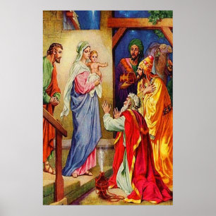 Poster Matthieu 2:1-12 Hommes Sages Voyage vers Jésus