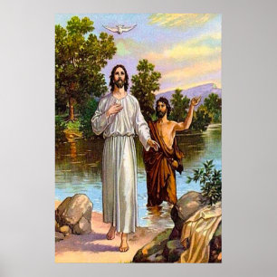 Poster Matthieu 3:13-17 Jésus est baptisé