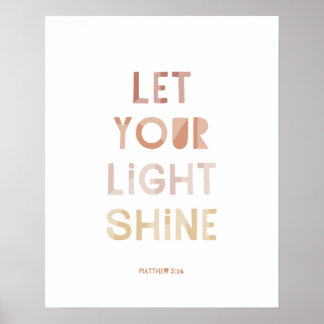 Poster Matthieu 5:16 Laissez Votre Lumière Briller