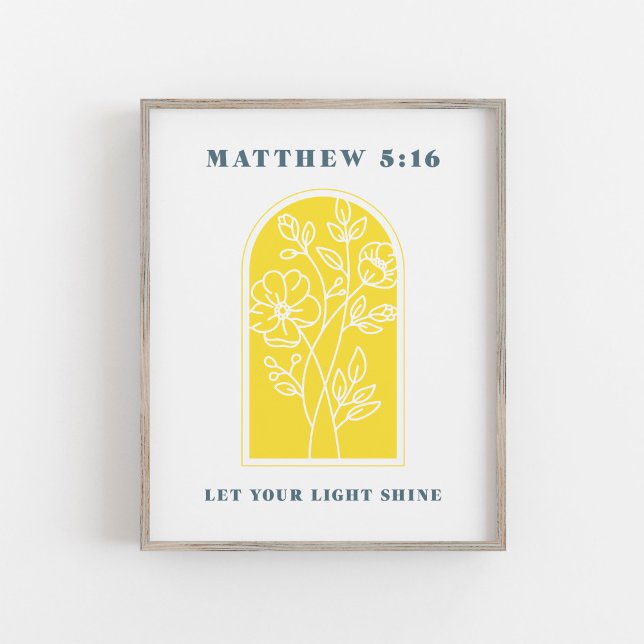 Poster Matthieu 5:16 Que Ta Lumière Brille L'Art Chrétien (Créateur téléchargé)