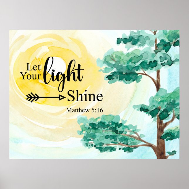 Poster Matthieu 5:16 Que votre lumière brille Bible Chris (Devant)