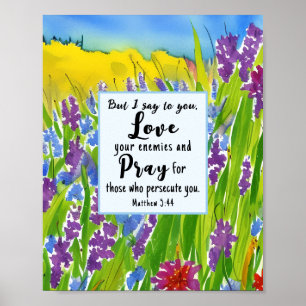 Poster Matthieu 5:44 Je vous dis d'aimer vos ennemis Bibl
