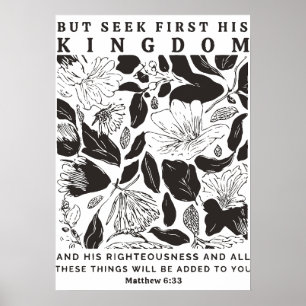 Poster Matthieu 6:33 « Cherchez d'abord son royaume » Aff