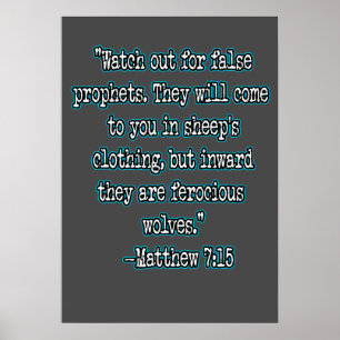Poster Matthieu 7:15 Méfiez-vous des faux prophètes