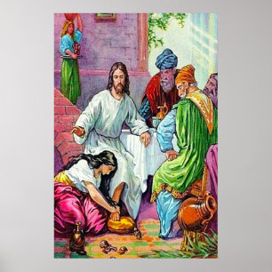 Poster Matthieu 7:36-50 Jésus pardonne les péchés d'une f