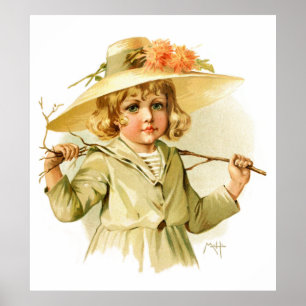 Poster Maud Humphrey : Fille d'hiver avec branche