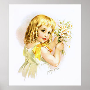 Poster Maud Humphrey : Summer Girl with Daisies
