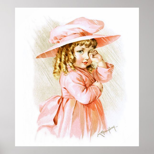 Poster Maud Humphrey : Une fille de printemps dans la plu (Devant)