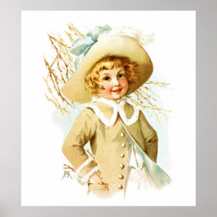 Poster Maud Humphrey : Une fille de printemps sous le cha