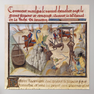 Poster Maugis combattant le serpent