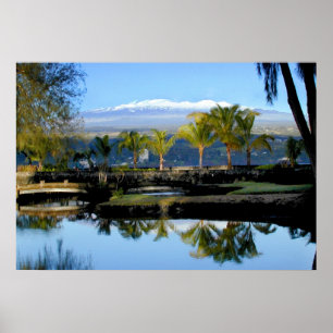 Poster Mauna Kea avec l'affiche de neige