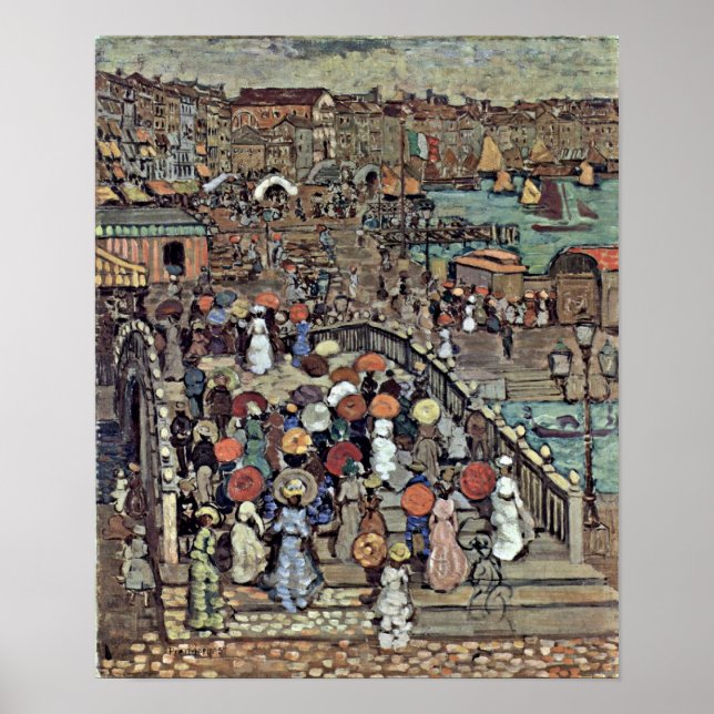 Poster Maurice Brazil Prendergast - Ponte della Paglia (Devant)