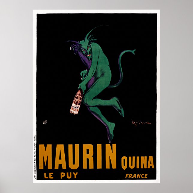 Poster Maurin Quina Green Devil par Cappiello (Devant)