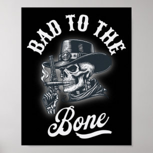 Poster Mauvais À L'Os Crull Rebel Edgy Halloween Cowboy