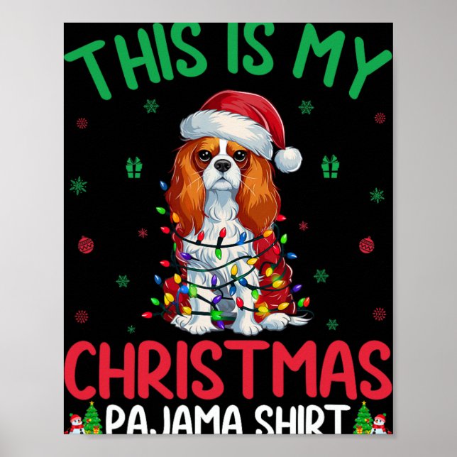 Poster Mauvais Noël Cavalier Roi Charles Espagnol Chien C (Devant)