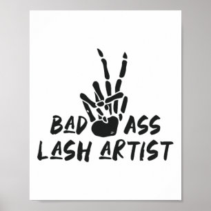 Poster Mauvaise Lash Artiste Skelleton Main Halloween Las