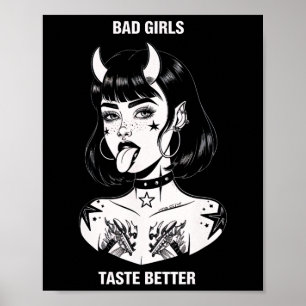 Poster Mauvaises Filles Goûter Meilleur Tatouage Diable H