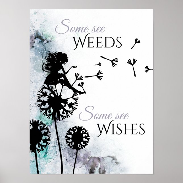 Poster Mauvaises herbes et voiles ~ Fée et Dandelion (Devant)