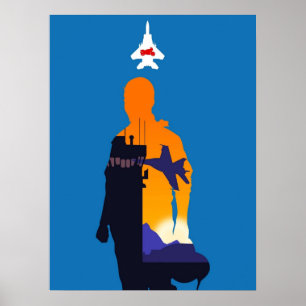 Poster Maverick Pilot  Minimalist Silhouette Style  Movie