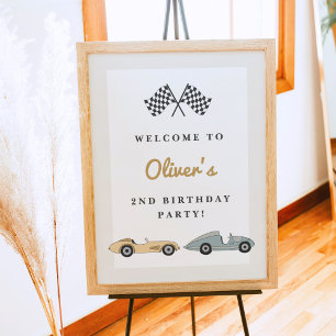 Poster MAVERICK Retro Pastel Race Car 2e anniversaire