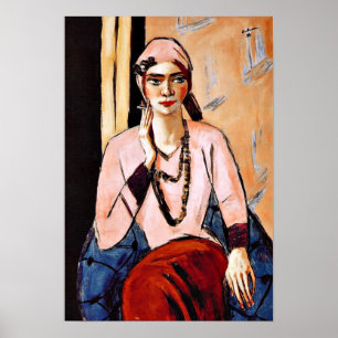 Poster Max Beckmann peinture, Quappi en rose