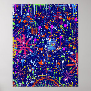 Poster Maximalisme Abstrait : Grande Roue la Nuit