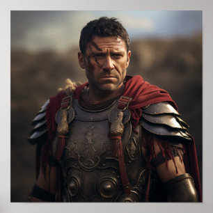 Poster Maximus général romain en tant que Retiarius Gladi